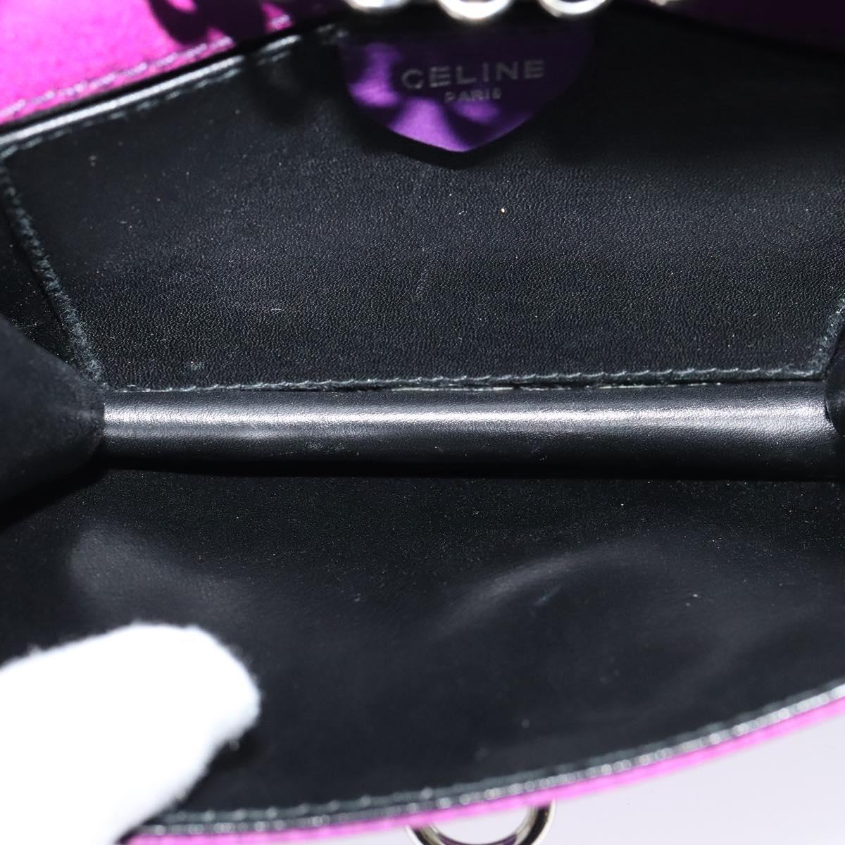 CELINE Chain Shoulder Bag Nylon Purple Auth BA204