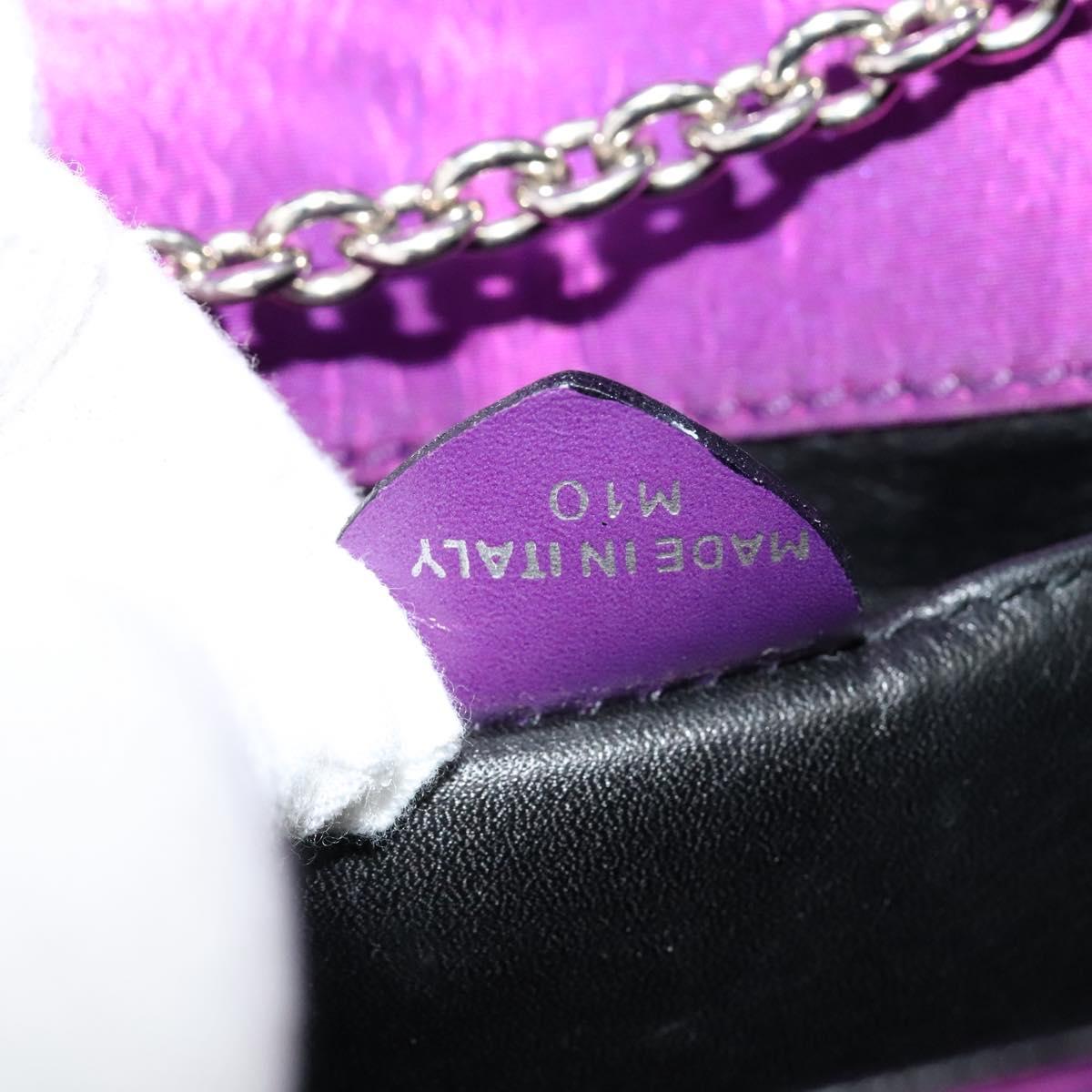 CELINE Chain Shoulder Bag Nylon Purple Auth BA204