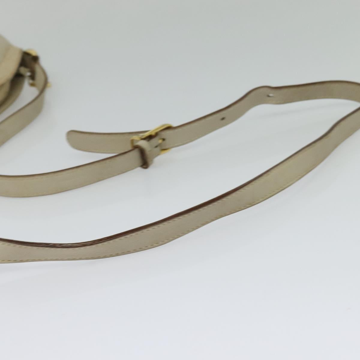 CELINE Shoulder Bag Leather Gold Beige Auth BA2040