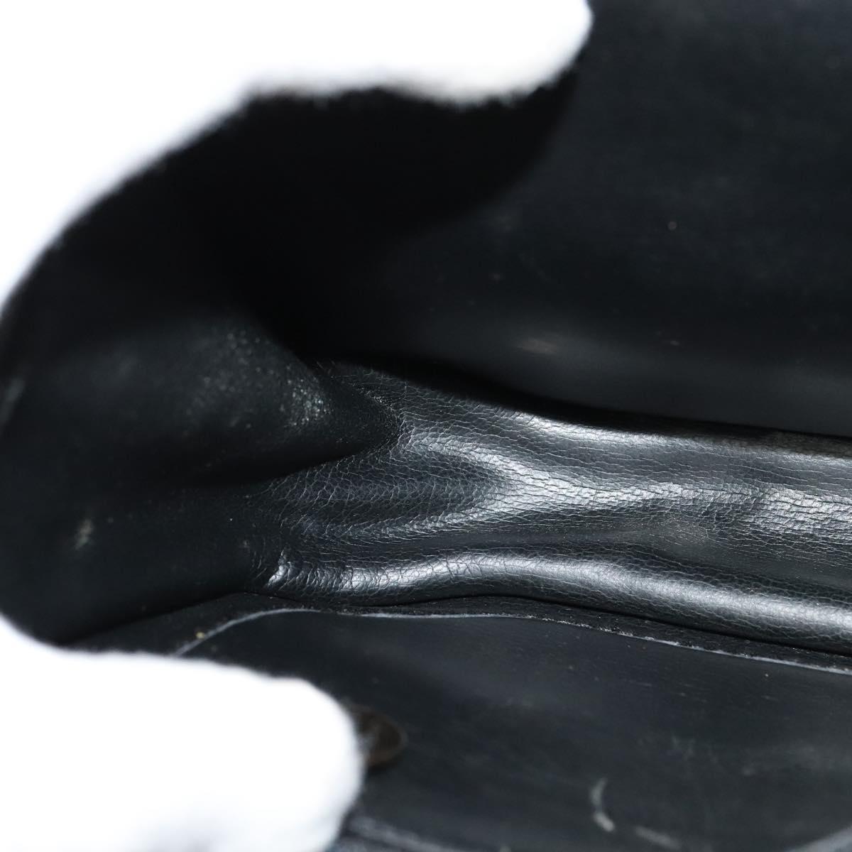 Christian Dior Shoulder Bag Leather Black Gold Auth BA2043