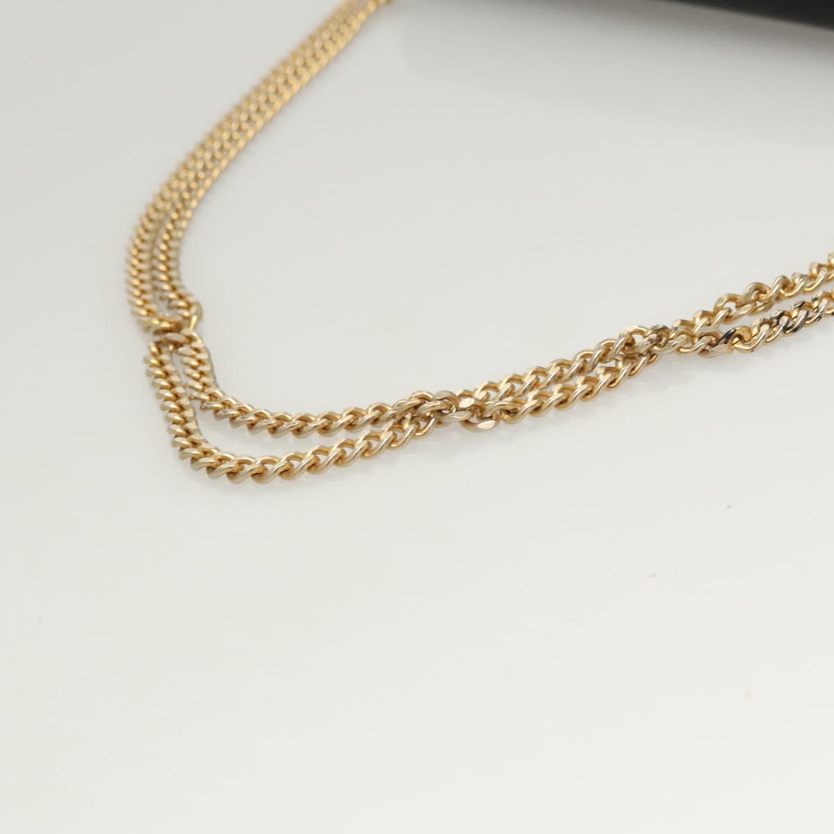 Christian Dior Chain Shoulder Bag Leather Black Gold Auth BA2045