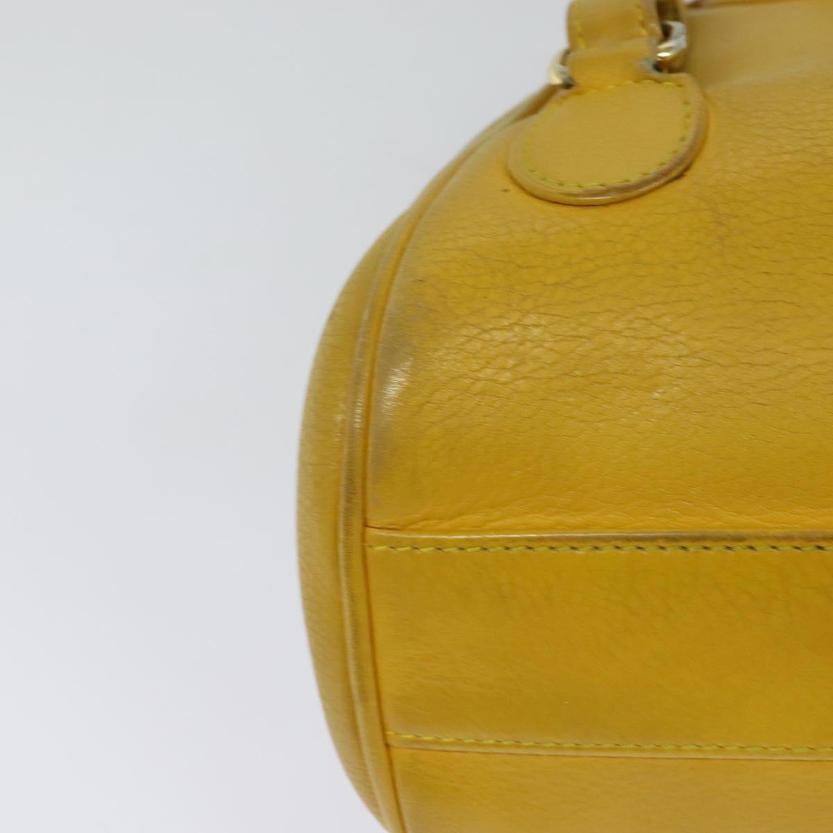 Christian Dior Backpack Leather Gold Yellow Auth BA2068