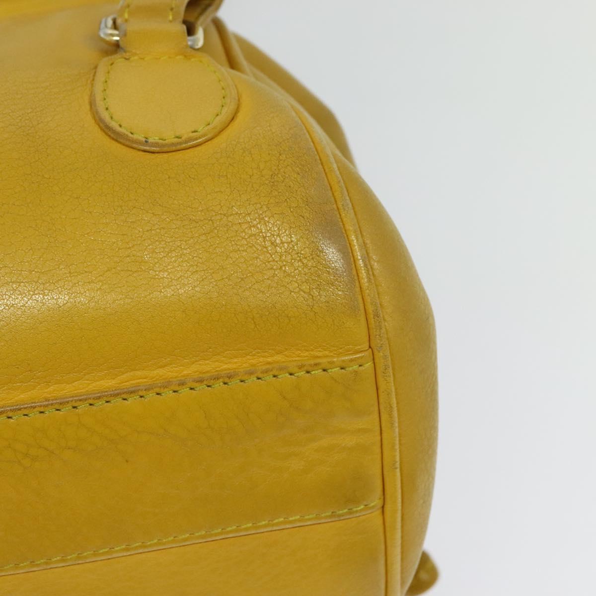 Christian Dior Backpack Leather Gold Yellow Auth BA2068