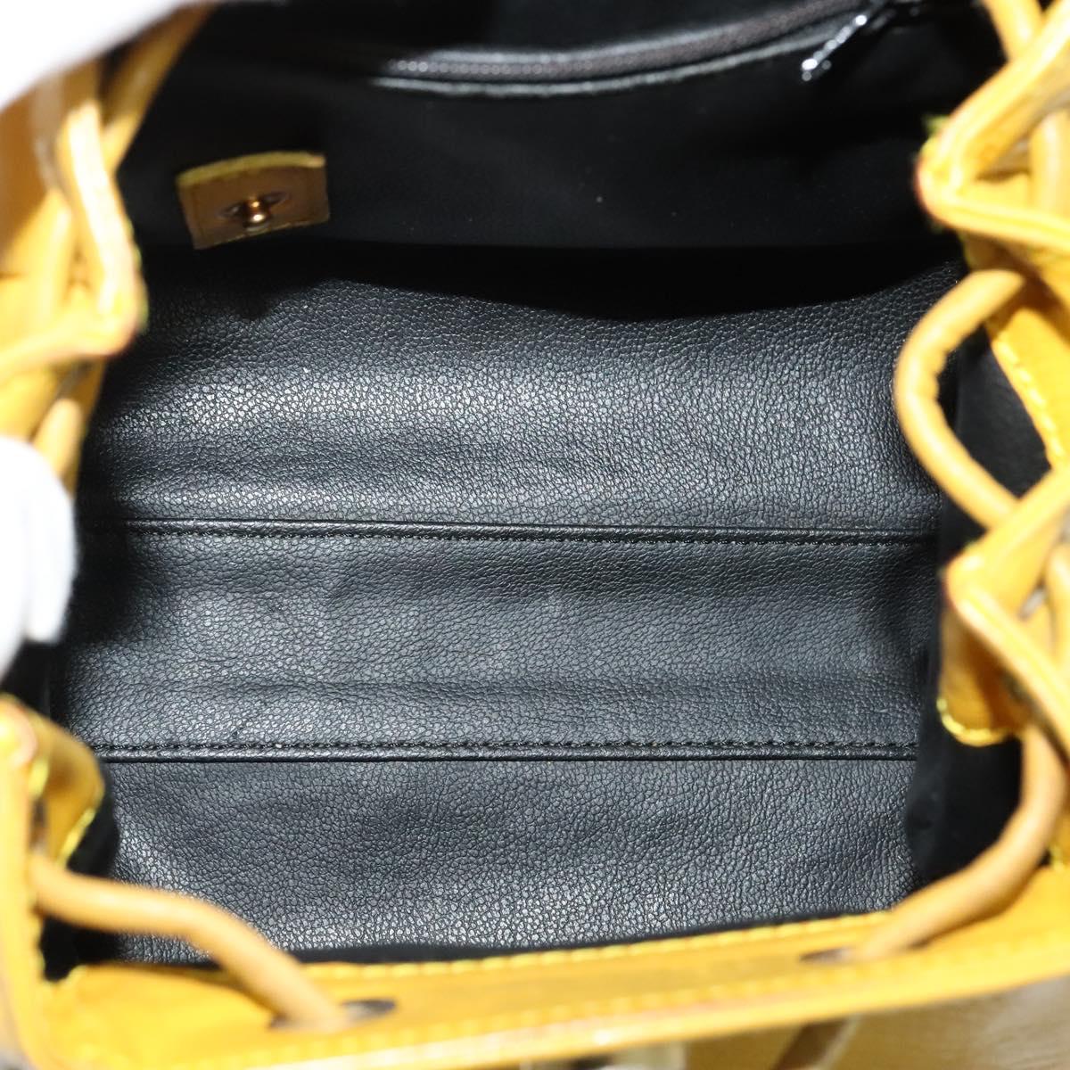 Christian Dior Backpack Leather Gold Yellow Auth BA2068