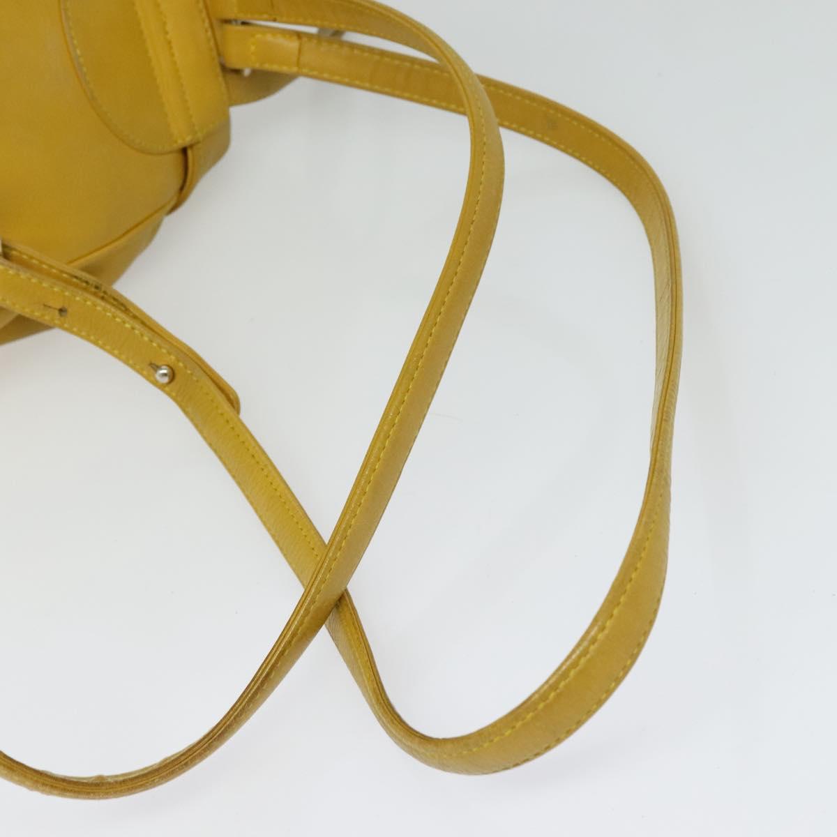 Christian Dior Backpack Leather Gold Yellow Auth BA2068