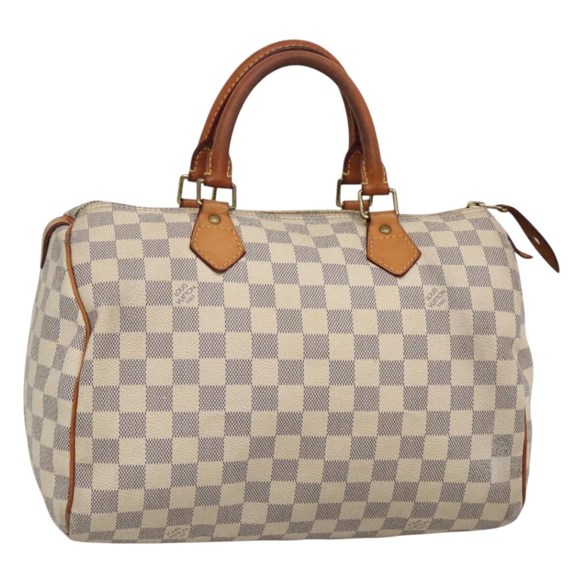 LOUIS VUITTON Damier Azur Speedy 30 Hand Bag N41533 LV Auth BA2069