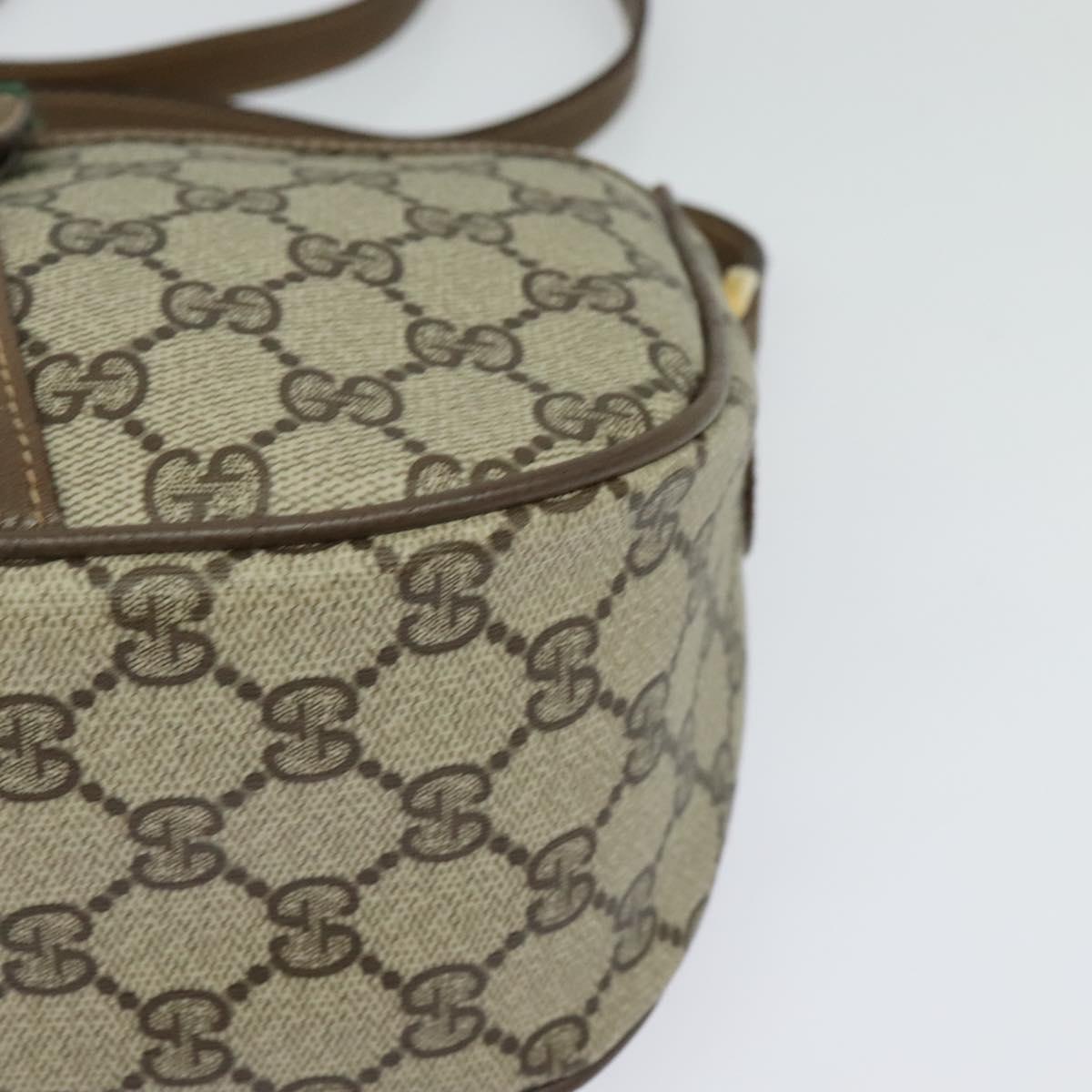 GUCCI GG Supreme Web Sherry Line Shoulder Bag PVC Beige 56 02 032 Auth BA2084