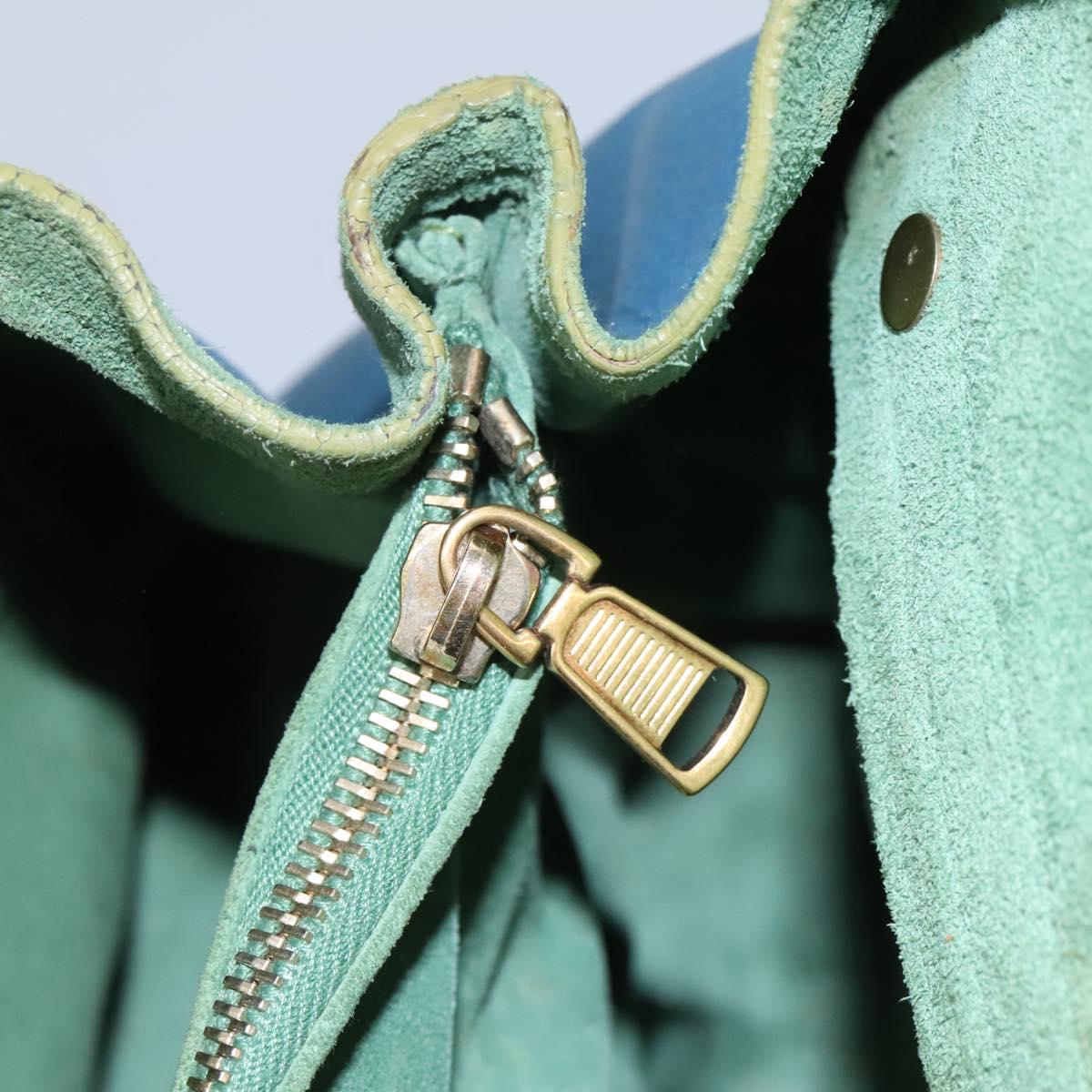 SAINT LAURENT Hand Bag Leather Navy Gold 197149 Auth BA2091