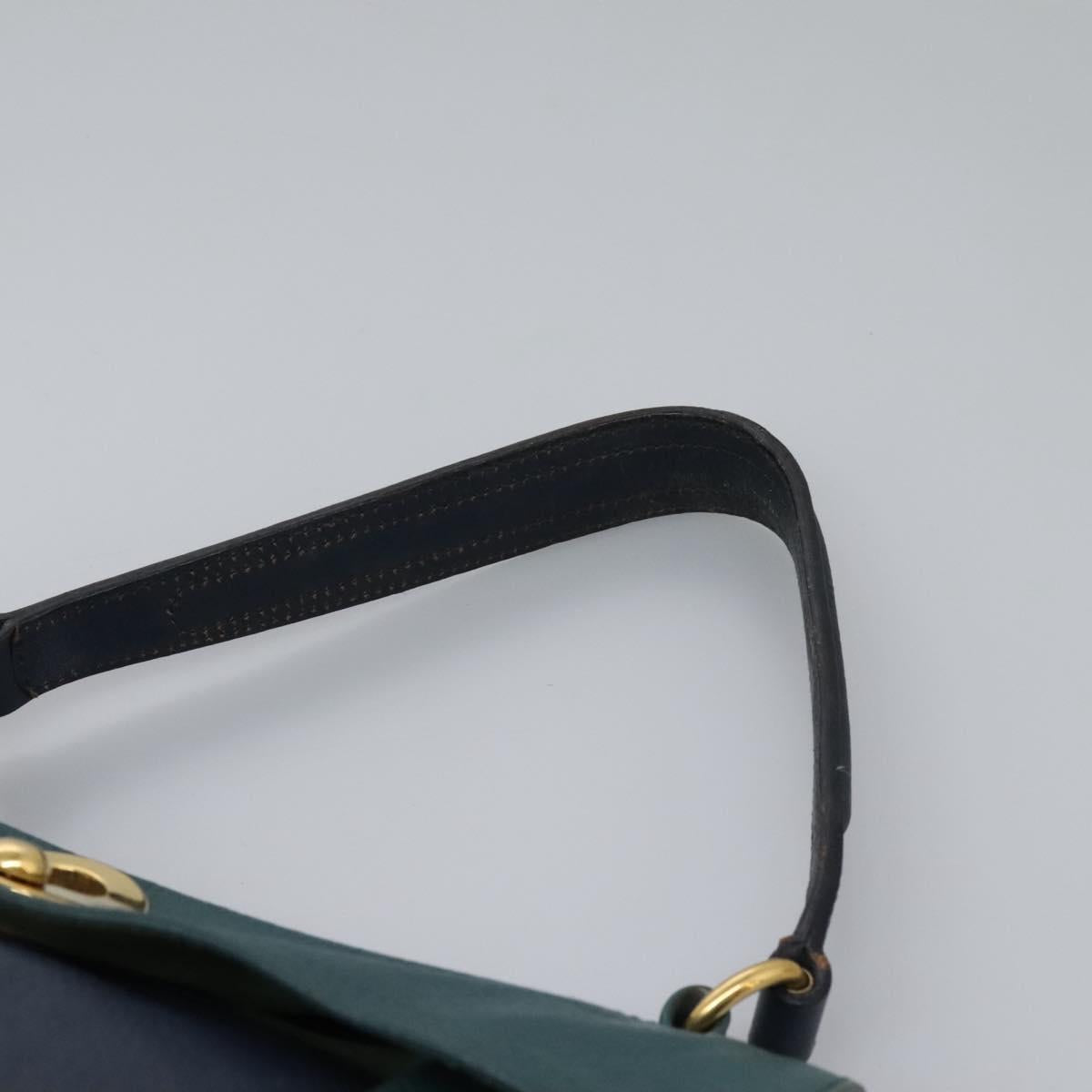 SAINT LAURENT Hand Bag Leather Navy Gold 197149 Auth BA2091