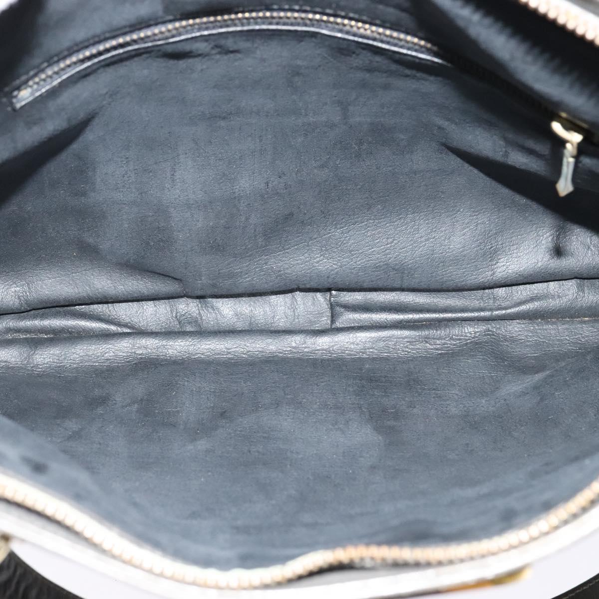 CELINE Hand Bag Suede Leather Gray Gold Auth BA2092