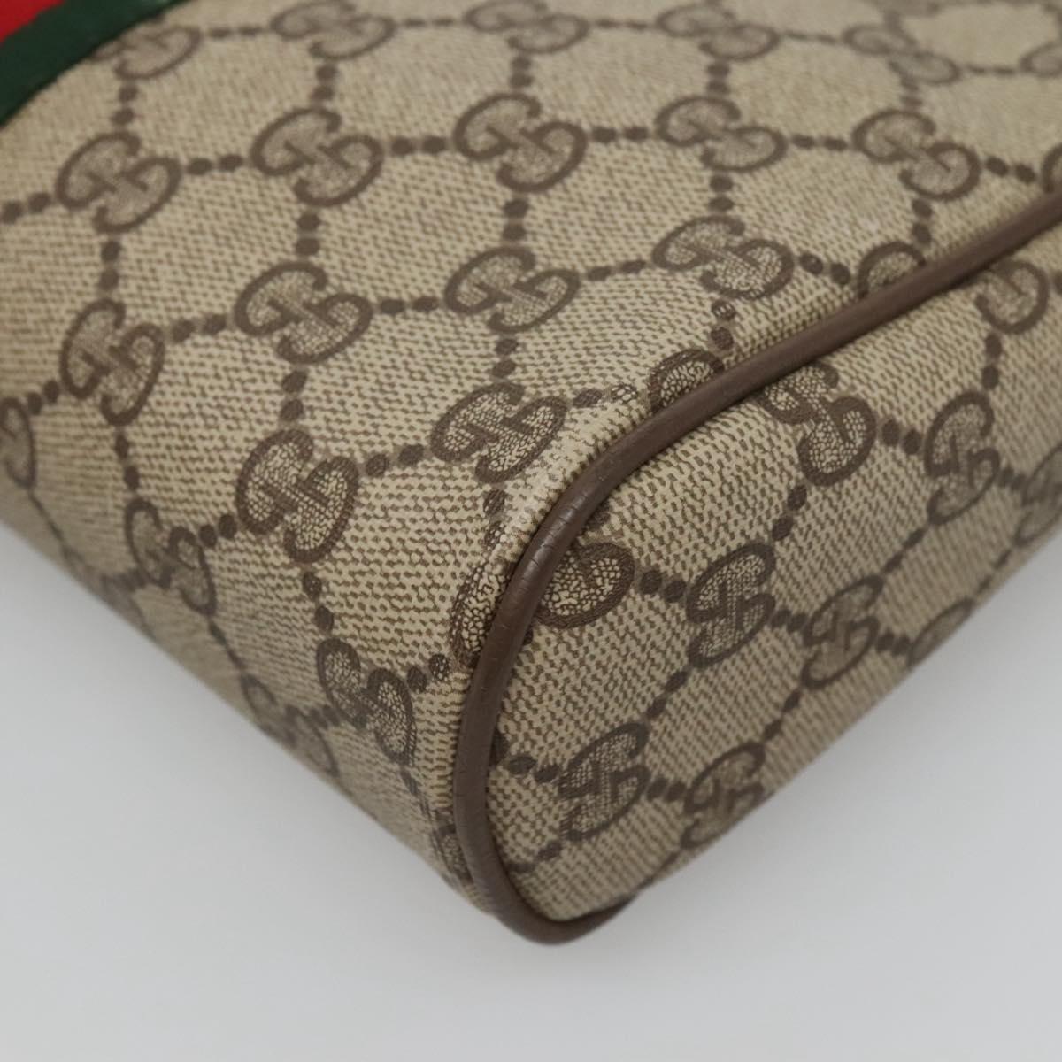GUCCI GG Supreme Web Sherry Line Clutch Bag PVC Beige Red 89 01 012 Auth BA2108