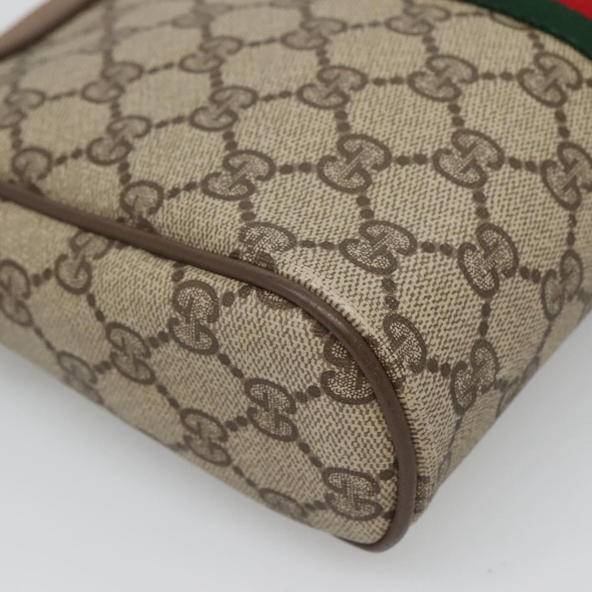 GUCCI GG Supreme Web Sherry Line Clutch Bag PVC Beige Red 89 01 012 Auth BA2108