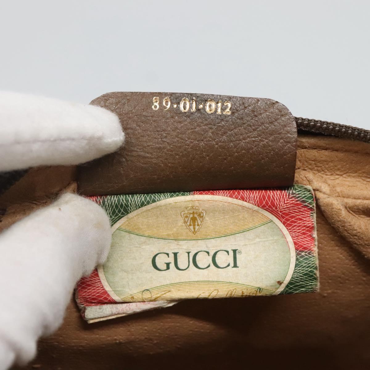 GUCCI GG Supreme Web Sherry Line Clutch Bag PVC Beige Red 89 01 012 Auth BA2108