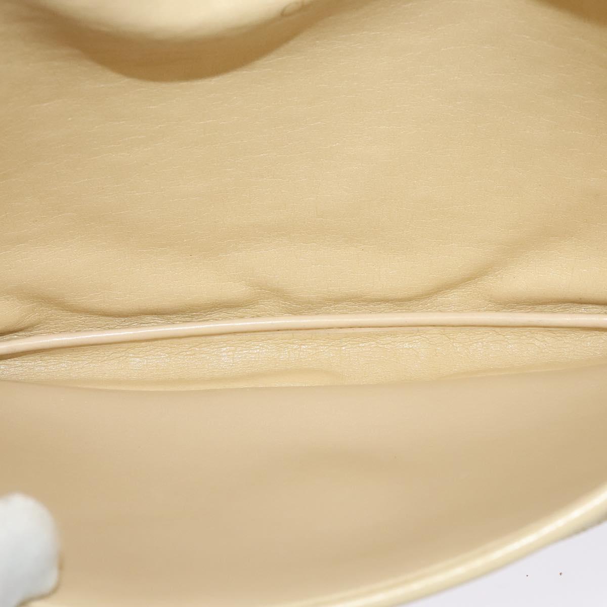 Christian Dior Trotter Canvas Shoulder Bag Beige Gold Auth BA2109