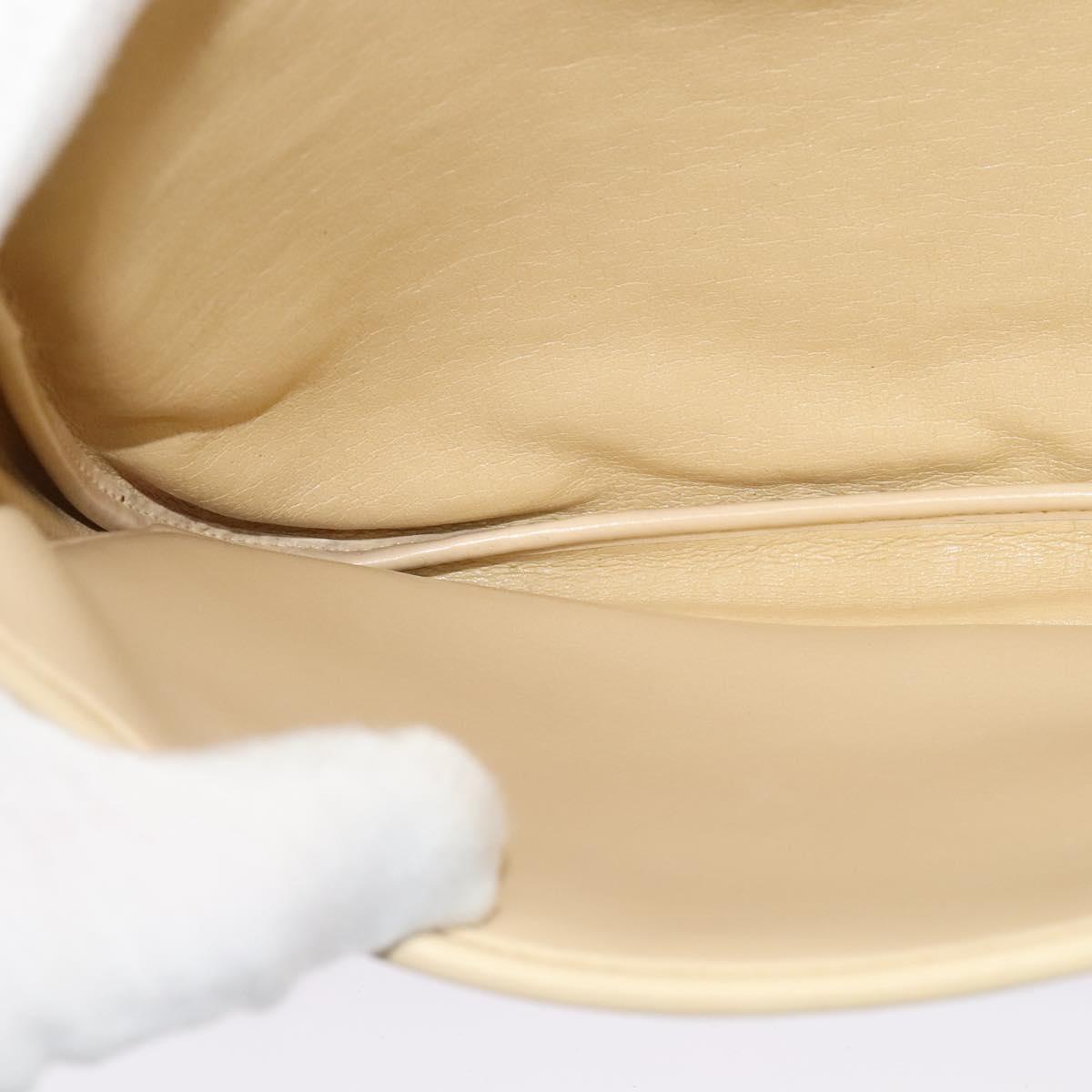 Christian Dior Trotter Canvas Shoulder Bag Beige Gold Auth BA2109