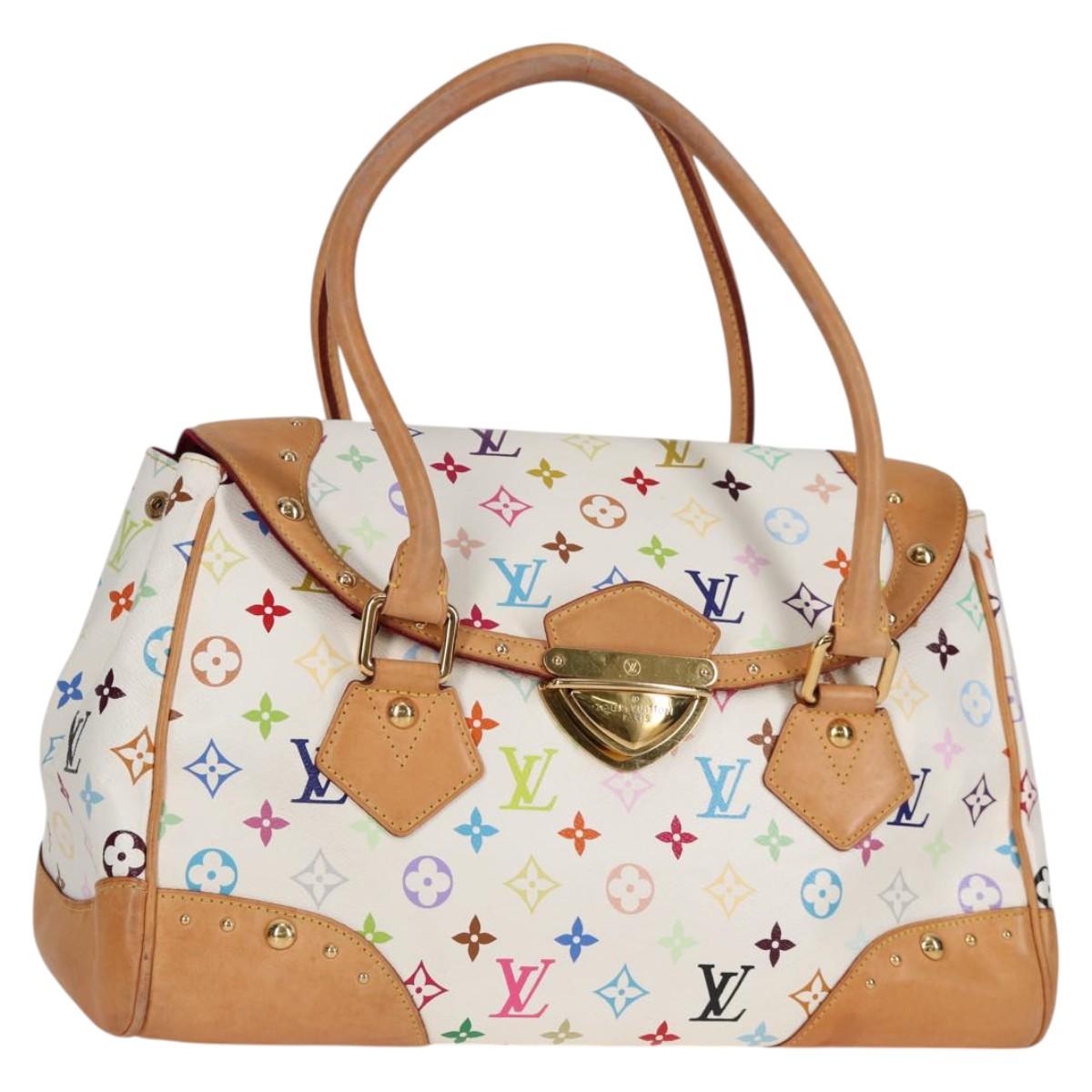 LOUIS VUITTON Monogram Multicolor Beverly GM Hand Bag White M40201 Auth BA2117V