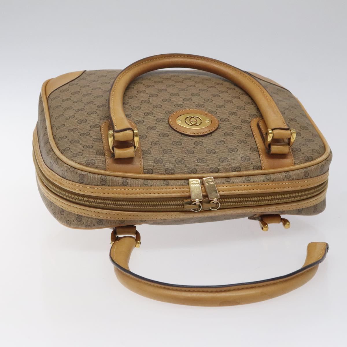 GUCCI Micro GG Supreme Hand Bag PVC Beige Gold 000 39 0030 Auth BA2146