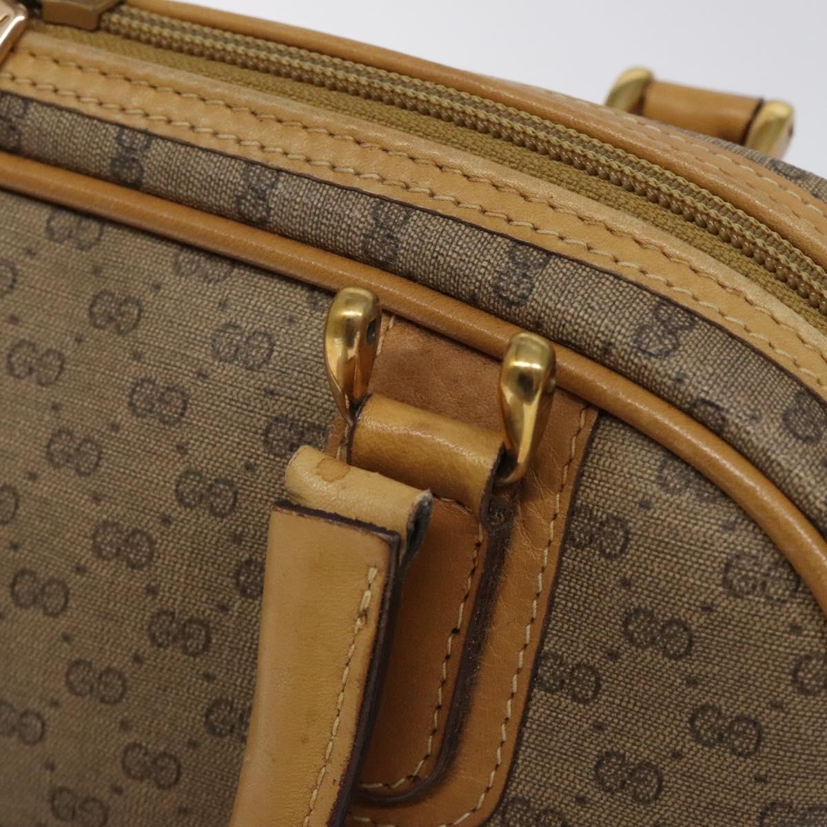 GUCCI Micro GG Supreme Hand Bag PVC Beige Gold 000 39 0030 Auth BA2146