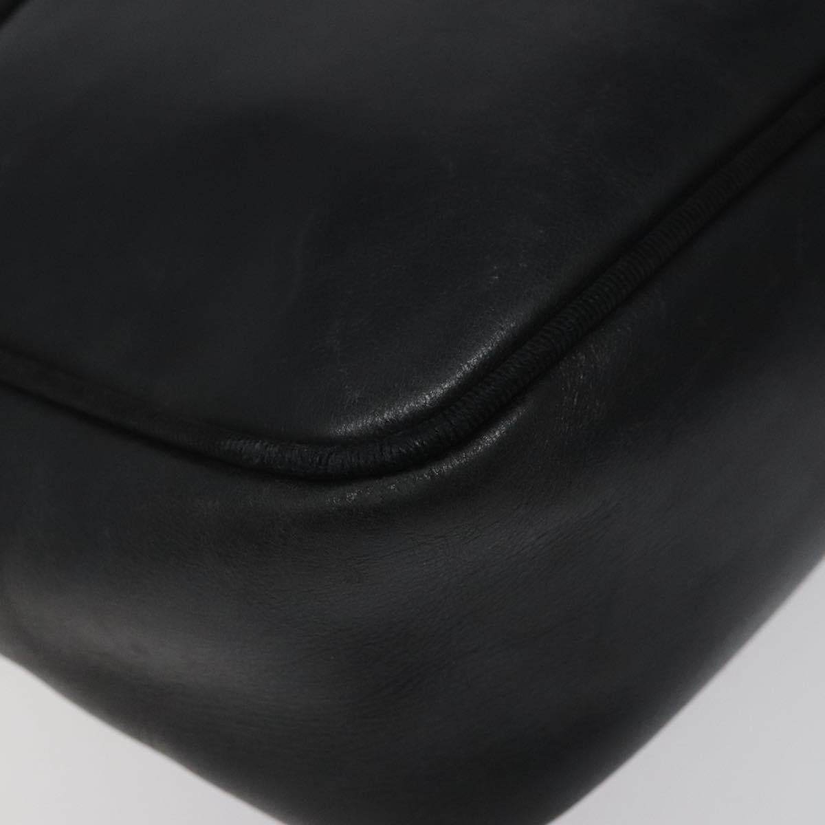 Salvatore Ferragamo Shoulder Bag Leather Black Gold Auth BA2152