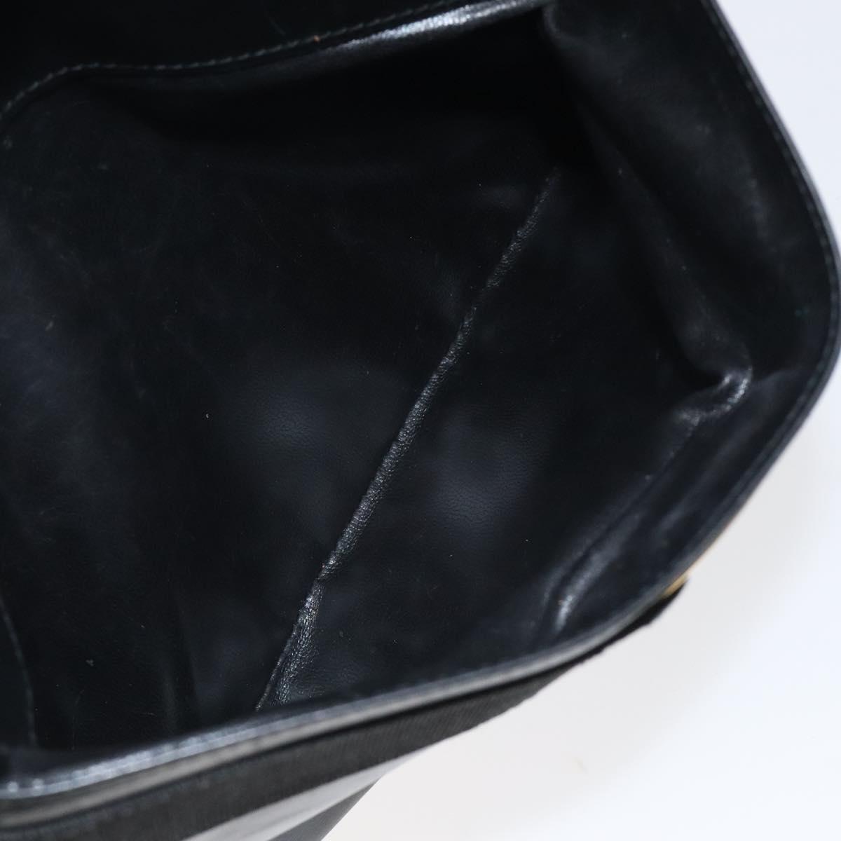 Salvatore Ferragamo Shoulder Bag Leather Black Gold Auth BA2152