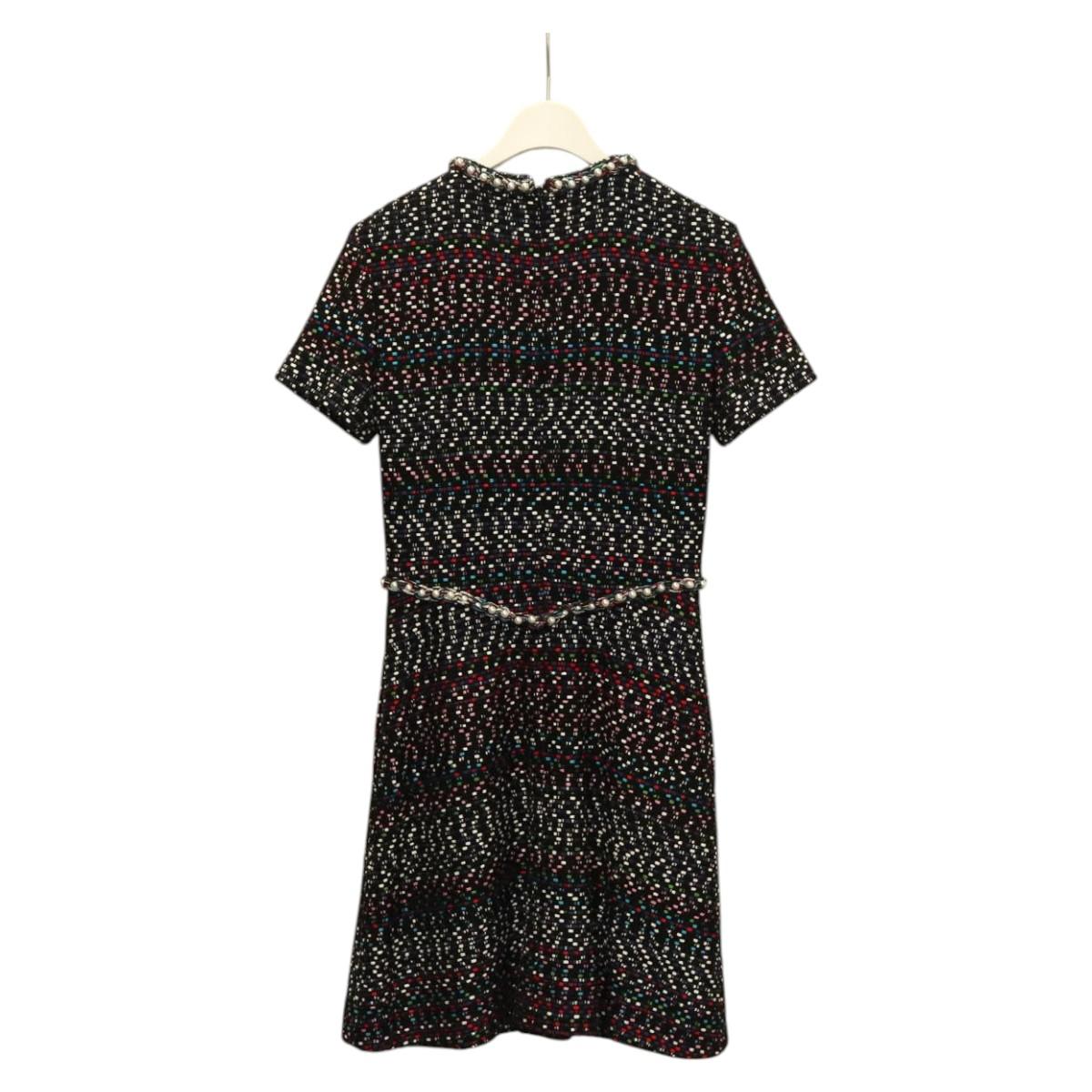 CHANEL One Piece Tweed Navy CC Auth BA2161AM