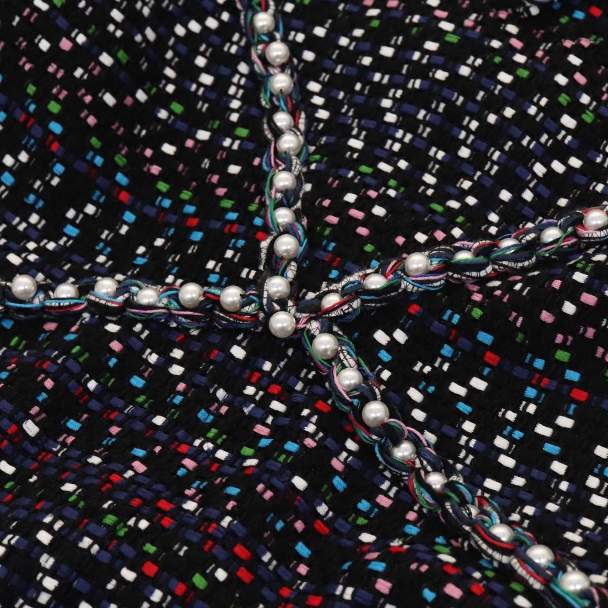 CHANEL One Piece Tweed Navy CC Auth BA2161AM