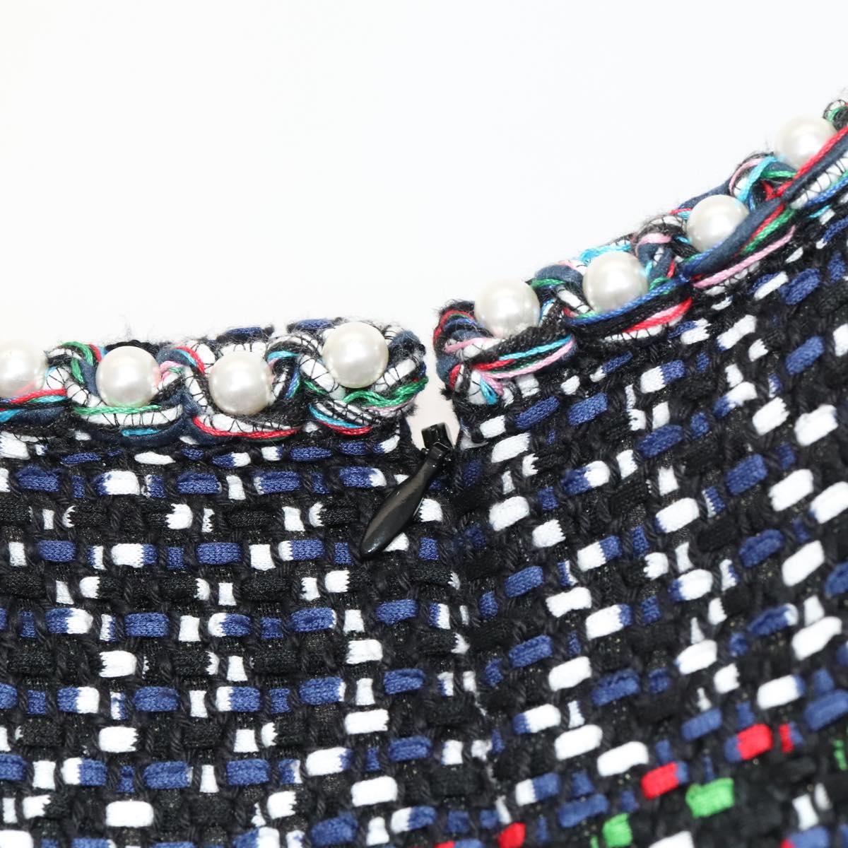 CHANEL One Piece Tweed Navy CC Auth BA2161AM