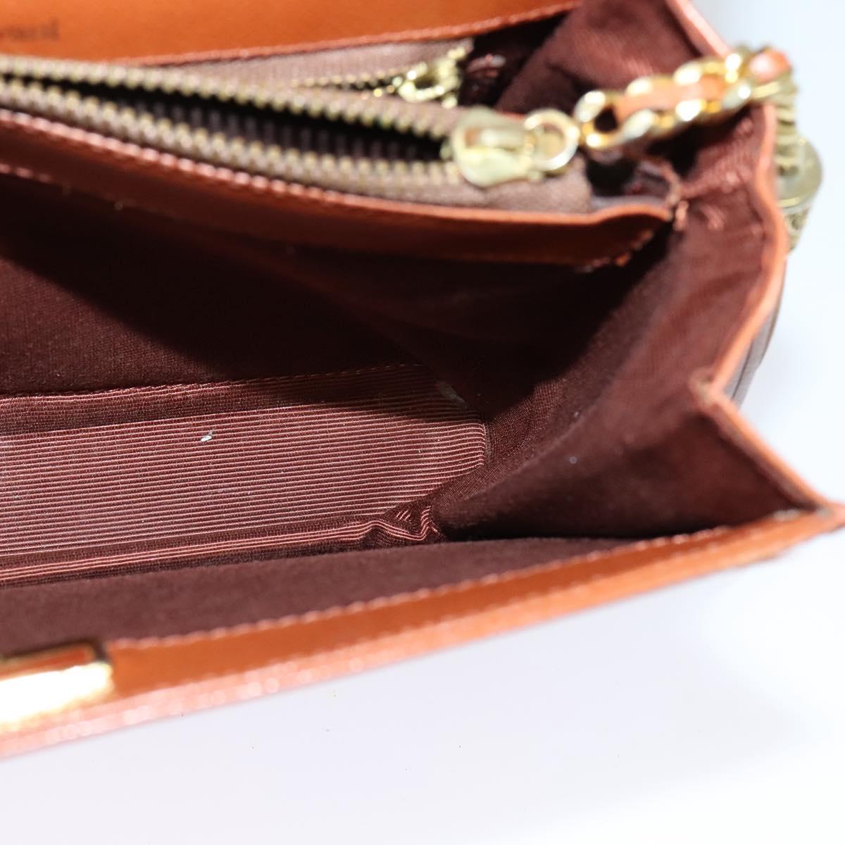 VALENTINO Hand Bag Leather 2way Brown Gold Auth BA2171