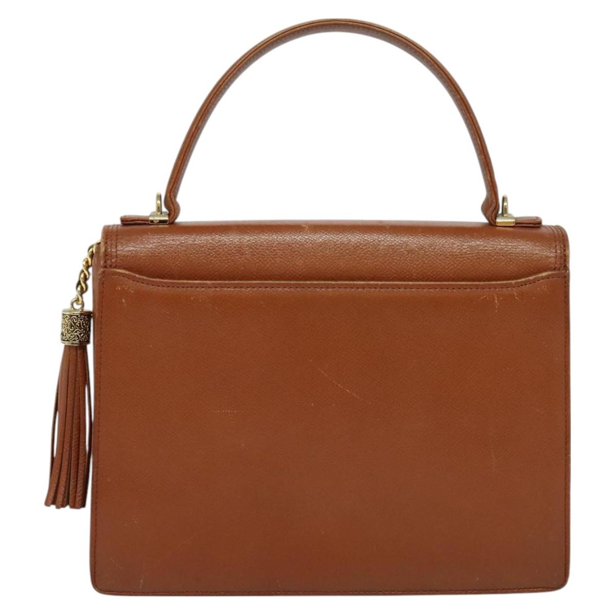 VALENTINO Hand Bag Leather 2way Brown Gold Auth BA2171