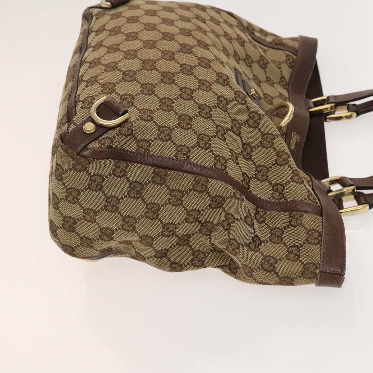 GUCCI GG Canvas Abbey Tote Bag 2Set Beige Gold Auth BA2173