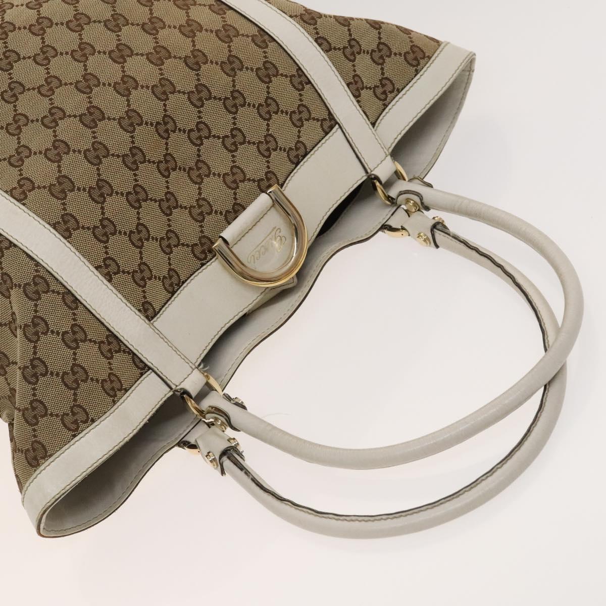 GUCCI GG Canvas Abbey Tote Bag 2Set Beige Gold Auth BA2173
