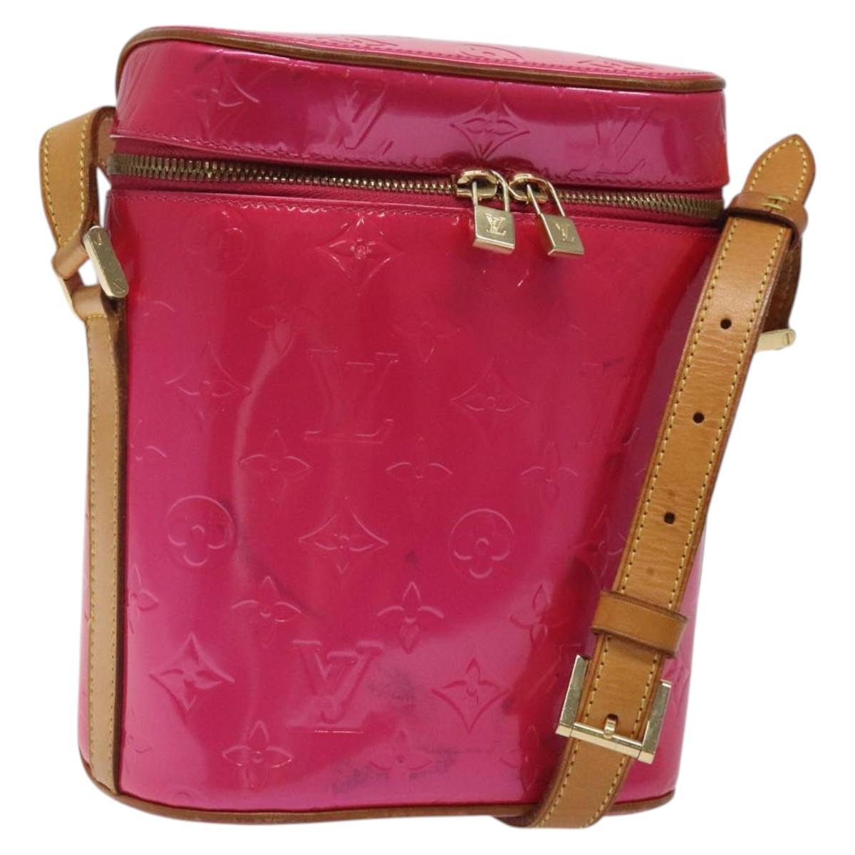LOUIS VUITTON Monogram Vernis Sullivan Vertical Bag Pink M91259 LV Auth BA2213