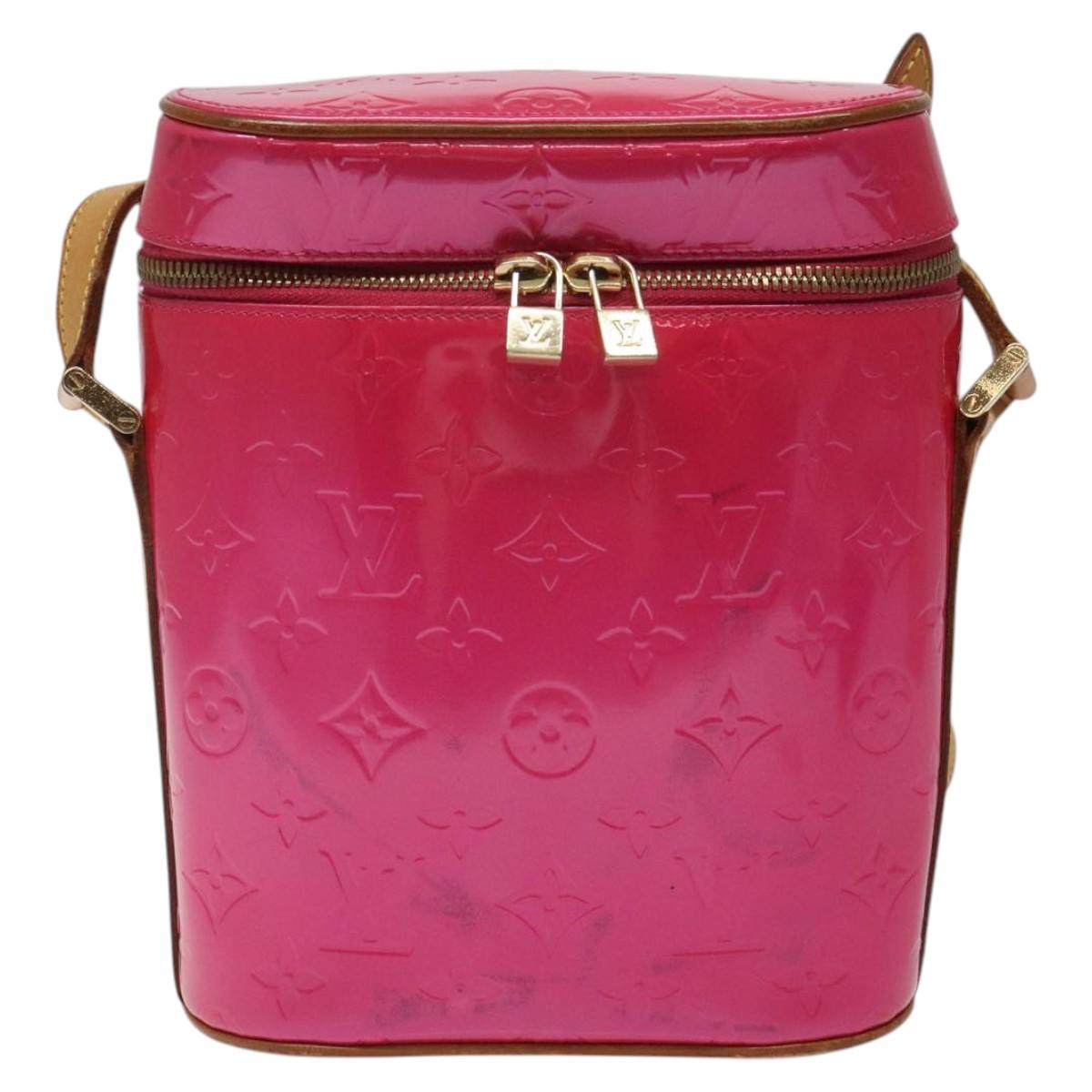LOUIS VUITTON Monogram Vernis Sullivan Vertical Bag Pink M91259 LV Auth BA2213