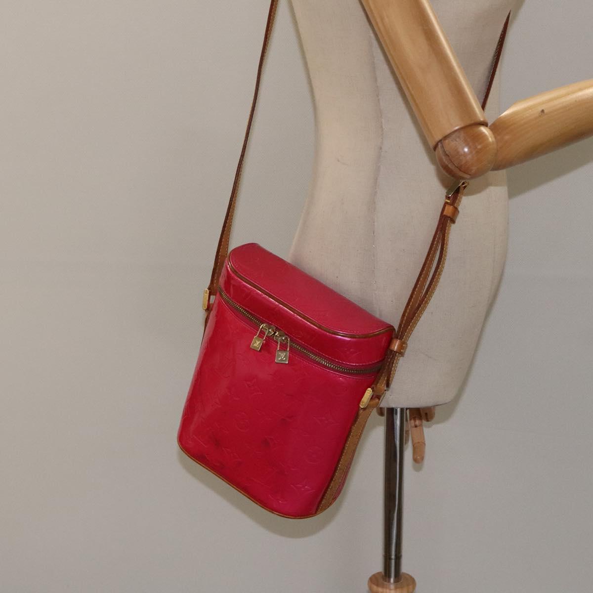 LOUIS VUITTON Monogram Vernis Sullivan Vertical Bag Pink M91259 LV Auth BA2213