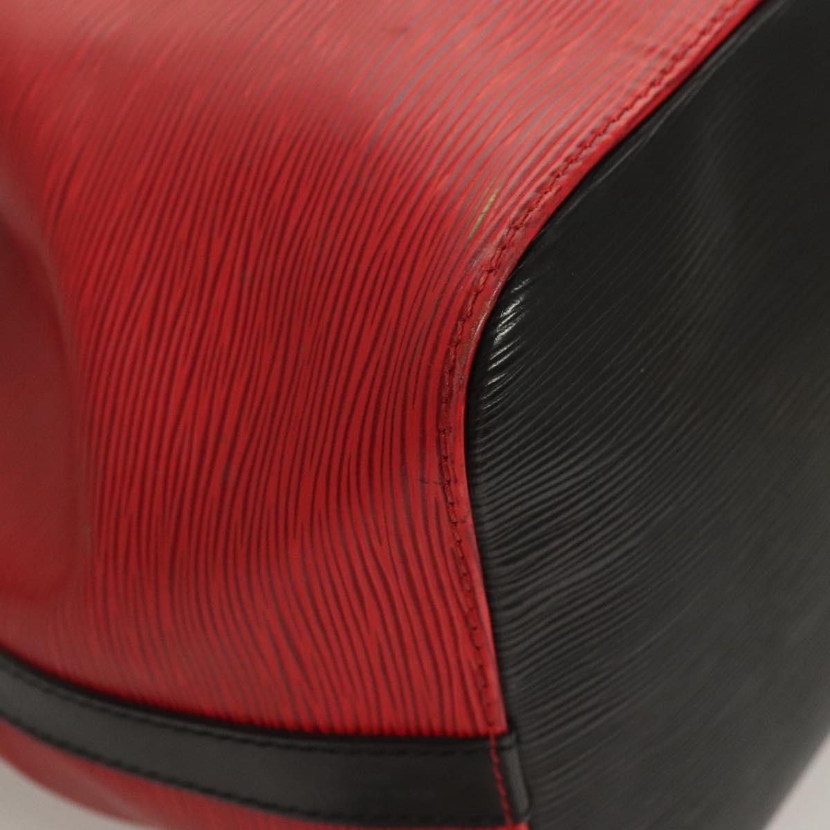 LOUIS VUITTON Epi Petit Noe Shoulder Bag Bicolor Black Red M44017 Auth BA2220