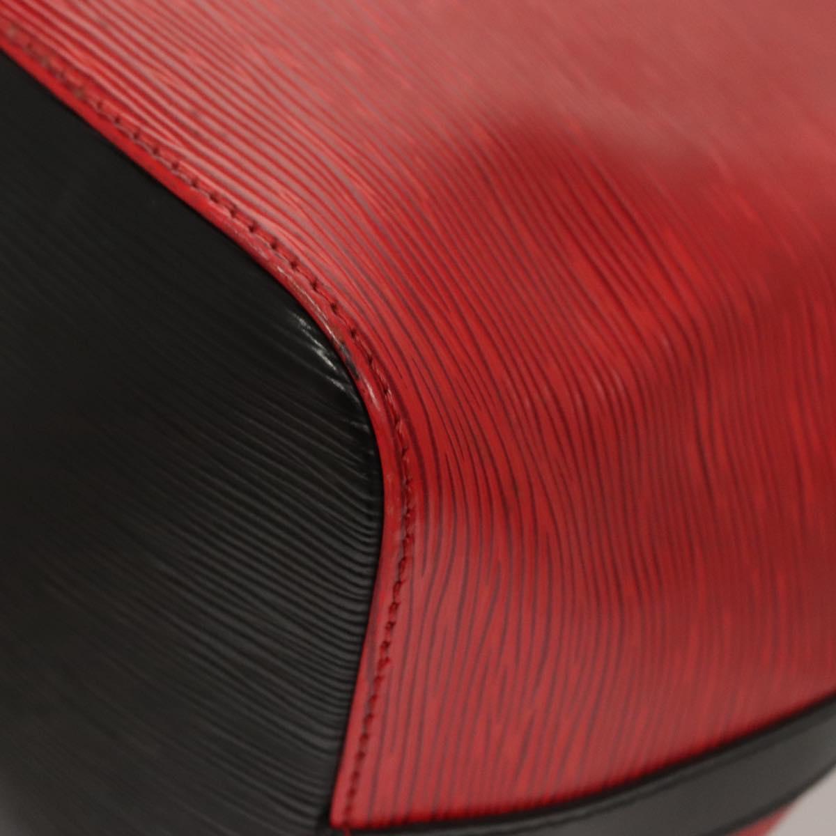 LOUIS VUITTON Epi Petit Noe Shoulder Bag Bicolor Black Red M44017 Auth BA2220