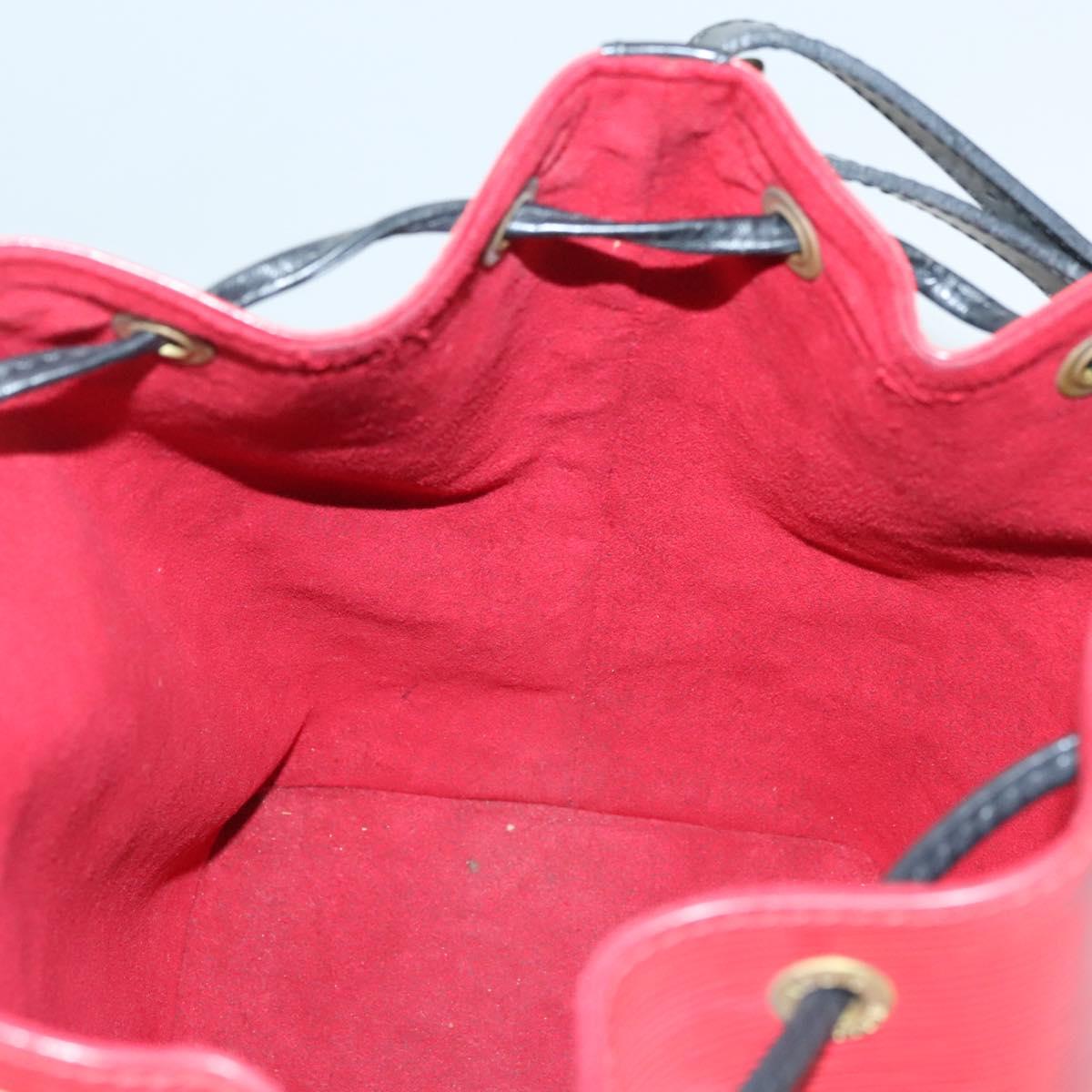 LOUIS VUITTON Epi Petit Noe Shoulder Bag Bicolor Black Red M44017 Auth BA2220