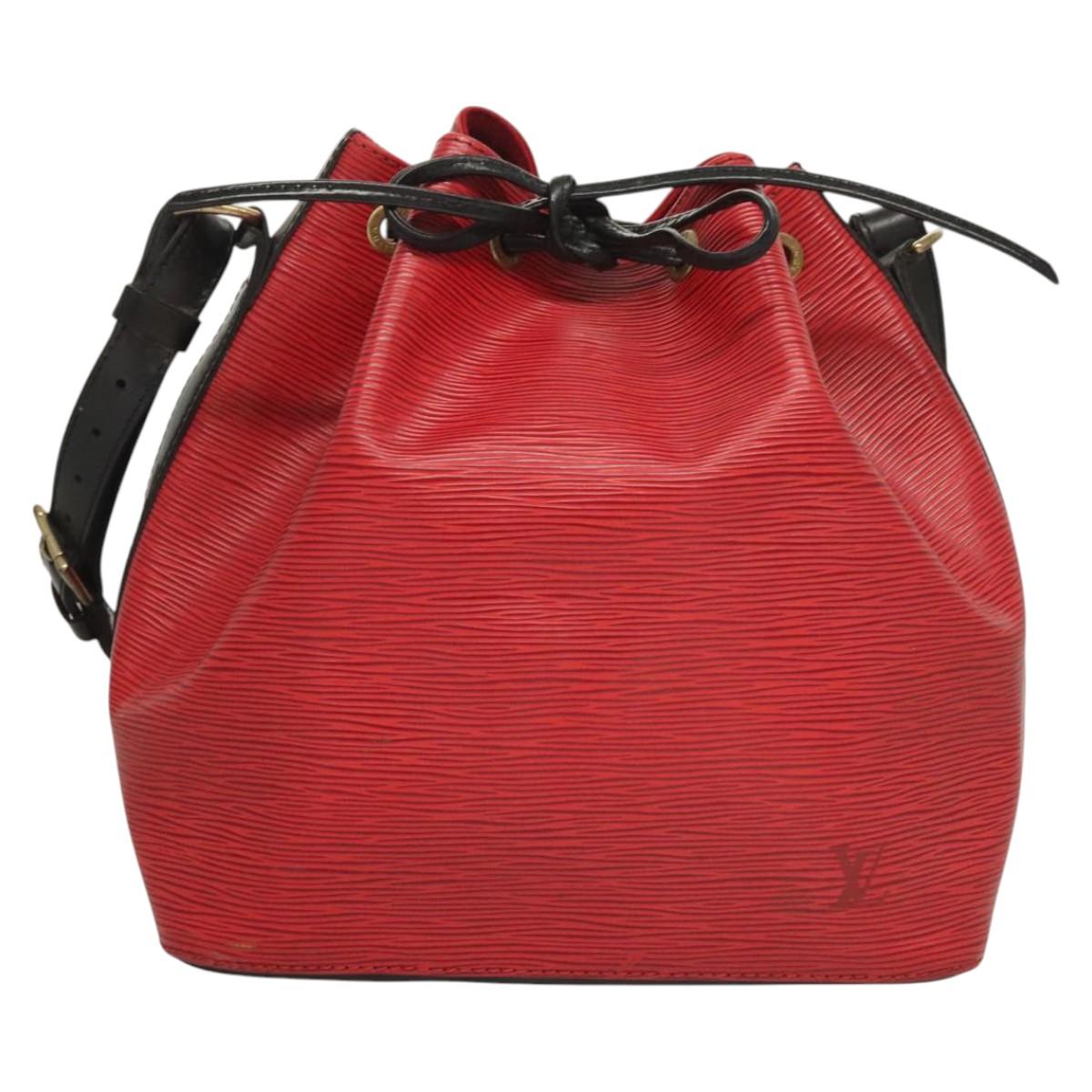 LOUIS VUITTON Epi Petit Noe Shoulder Bag Bicolor Black Red M44017 Auth BA2220
