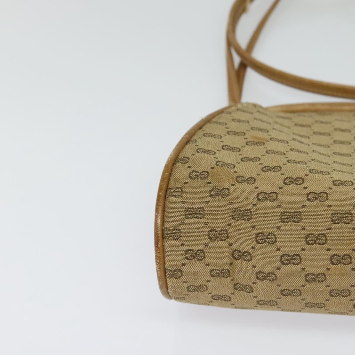 GUCCI Micro GG Supreme Shoulder Bag PVC Beige Gold 001 261 1053 Auth BA2223