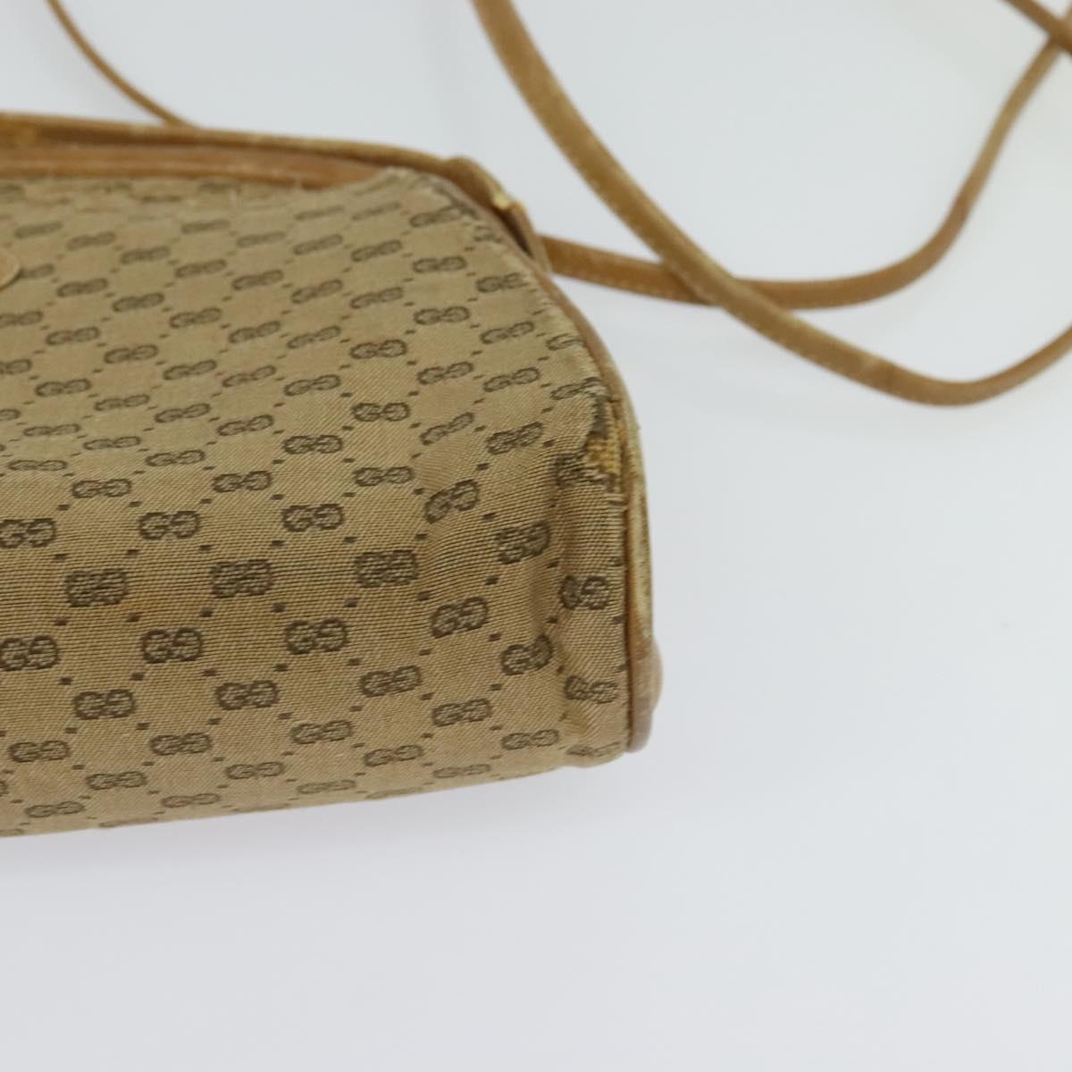 GUCCI Micro GG Supreme Shoulder Bag PVC Beige Gold 001 261 1053 Auth BA2223