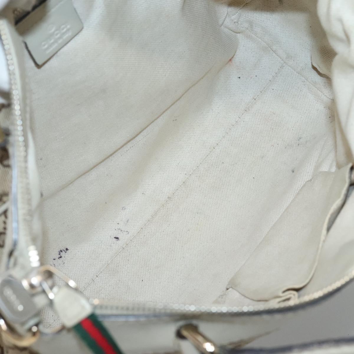 GUCCI GG Canvas Web Sherry Line Hand Bag 2way Beige Gold 269894 Auth BA2226