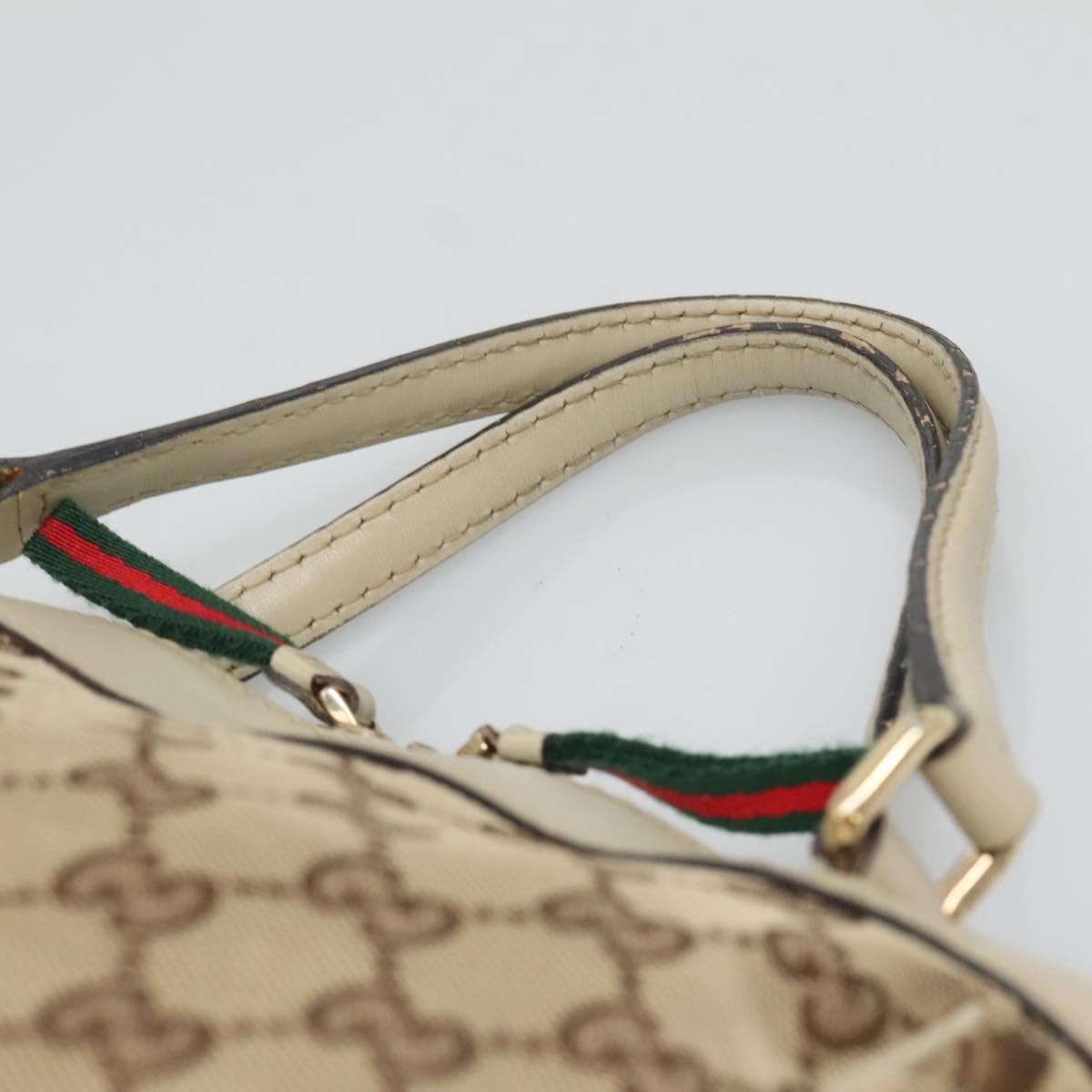 GUCCI GG Canvas Web Sherry Line Hand Bag 2way Beige Gold 269894 Auth BA2226
