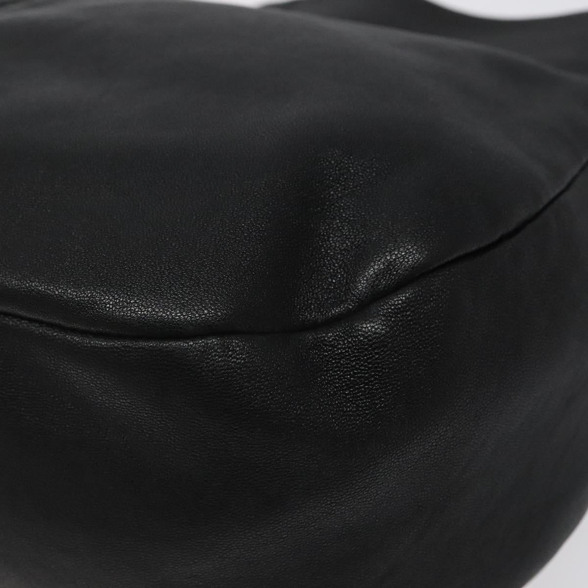 Salvatore Ferragamo Shoulder Bag Leather Black Gold Auth BA2245