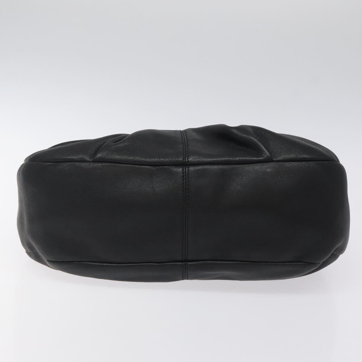 Salvatore Ferragamo Shoulder Bag Leather Black Gold Auth BA2245