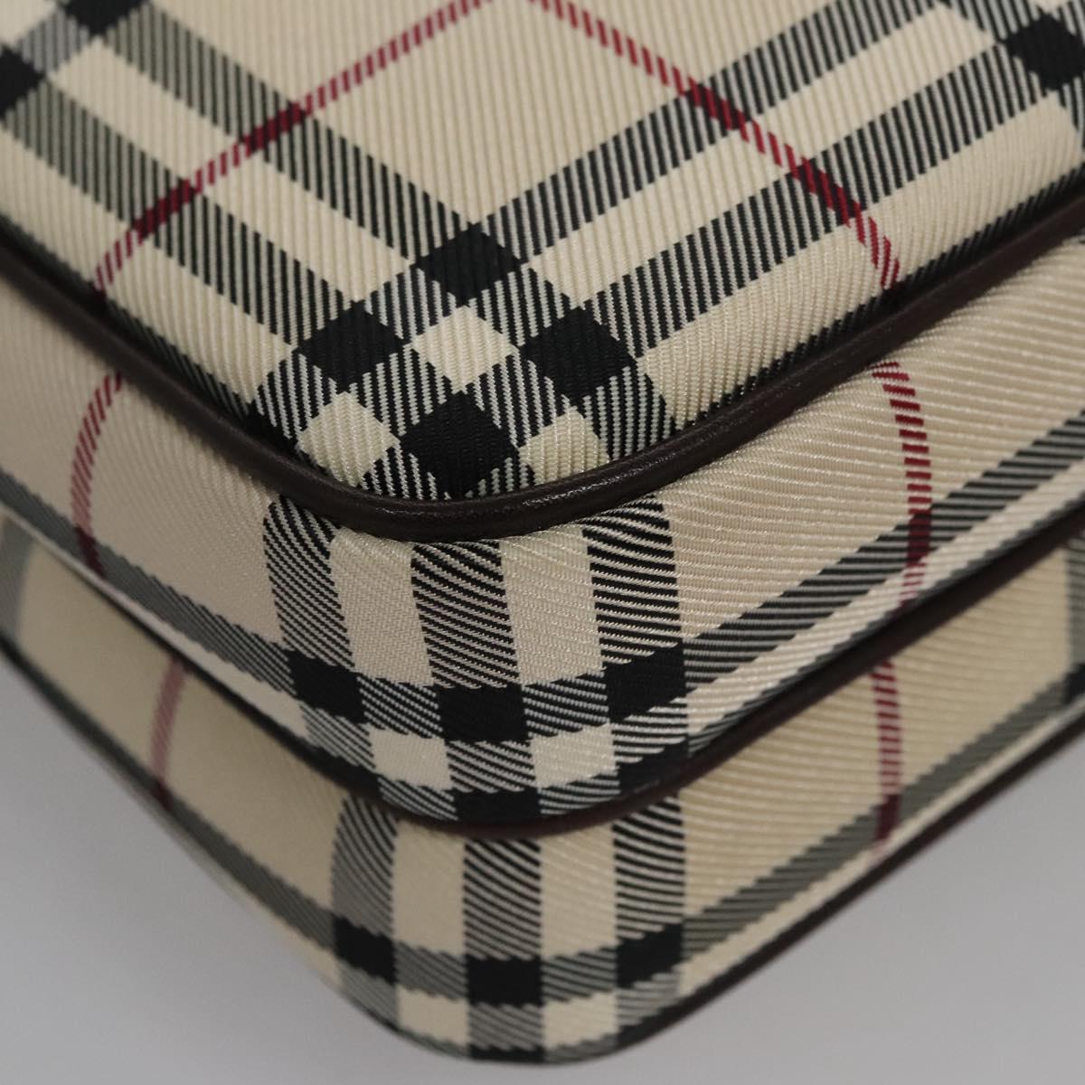 BURBERRY Nova Check Clutch Bag Nylon Beige Auth BA224AV