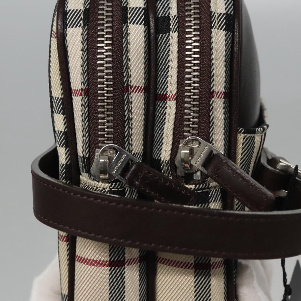 BURBERRY Nova Check Clutch Bag Nylon Beige Auth BA224AV