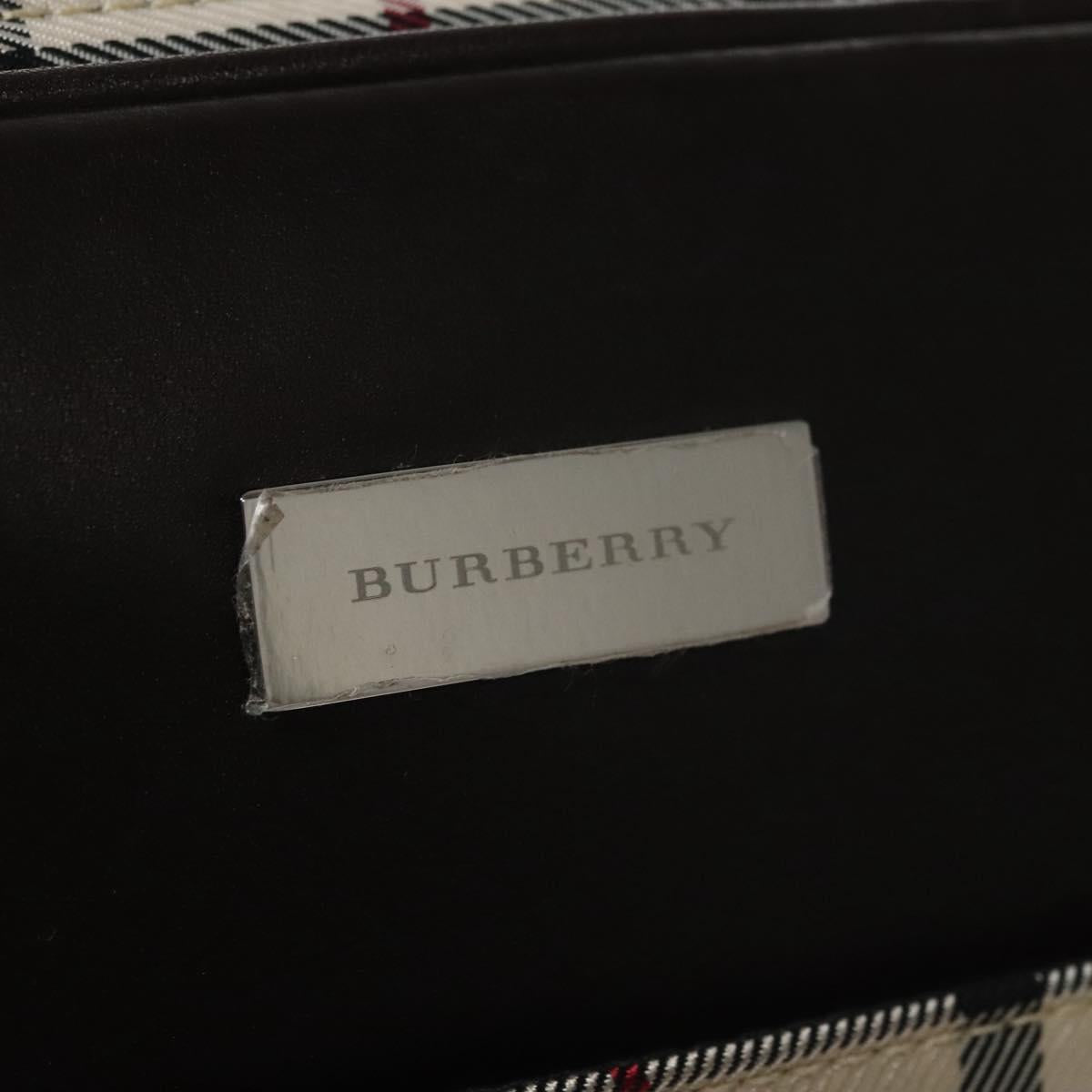 BURBERRY Nova Check Clutch Bag Nylon Beige Auth BA224AV
