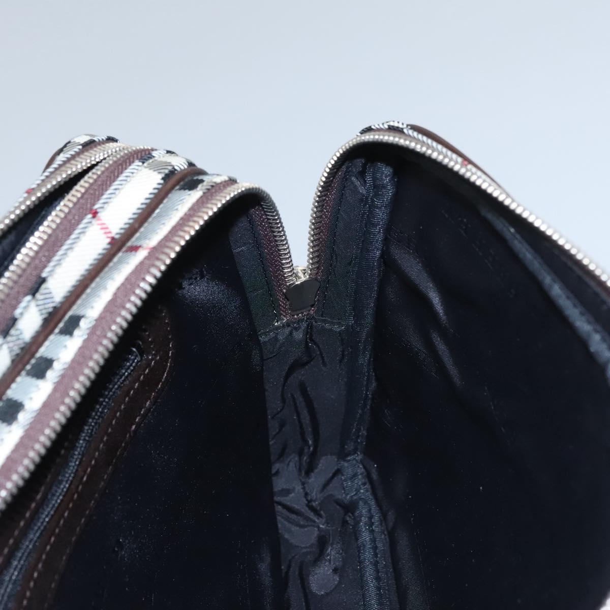 BURBERRY Nova Check Clutch Bag Nylon Beige Auth BA224AV