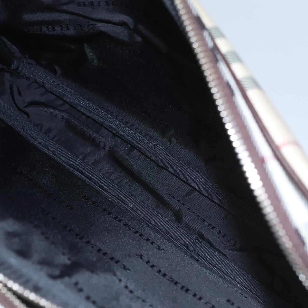 BURBERRY Nova Check Clutch Bag Nylon Beige Auth BA224AV