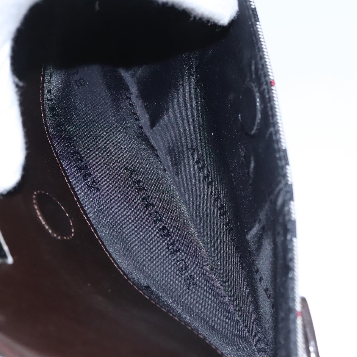 BURBERRY Nova Check Clutch Bag Nylon Beige Auth BA224AV